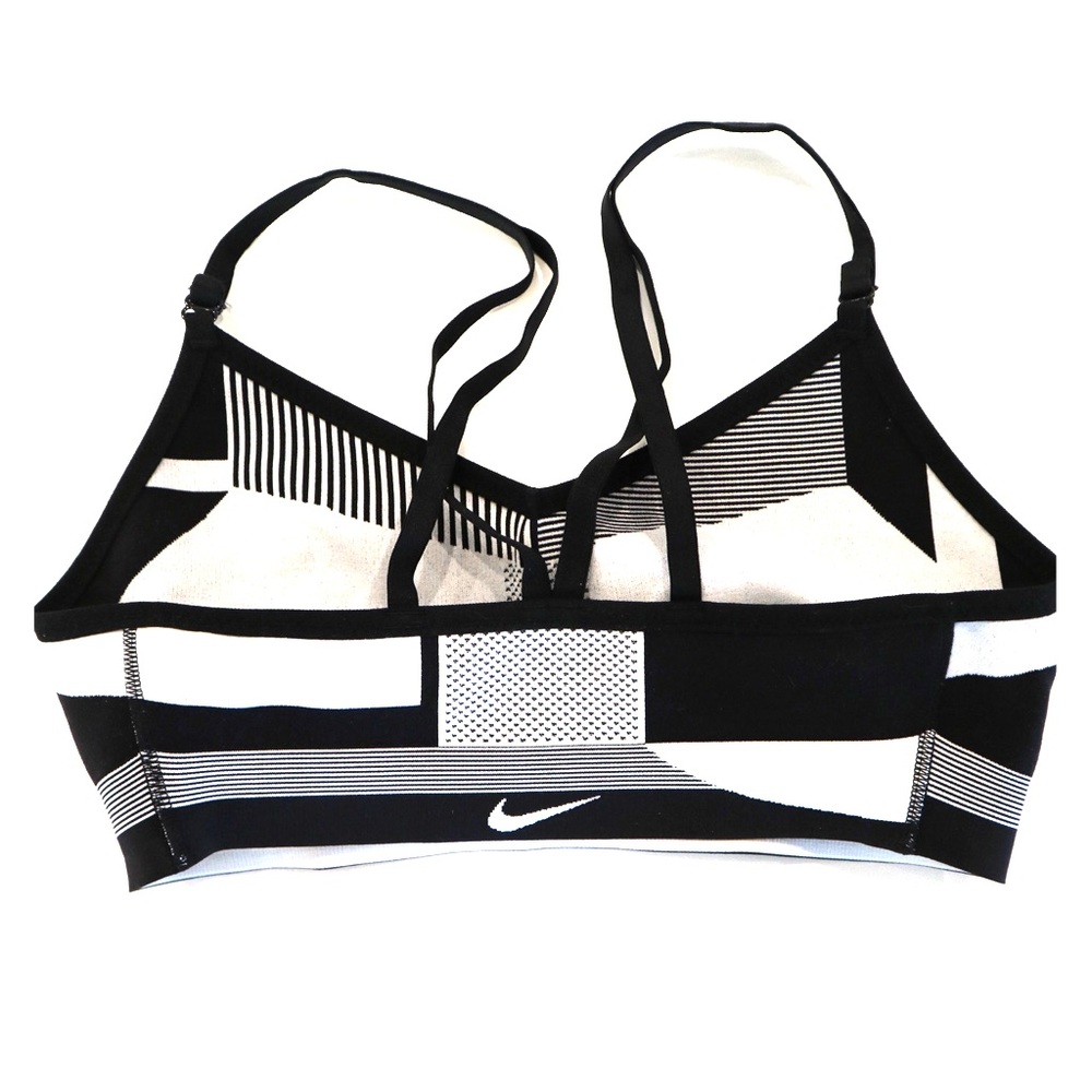 Nike stretch sports bra black and white